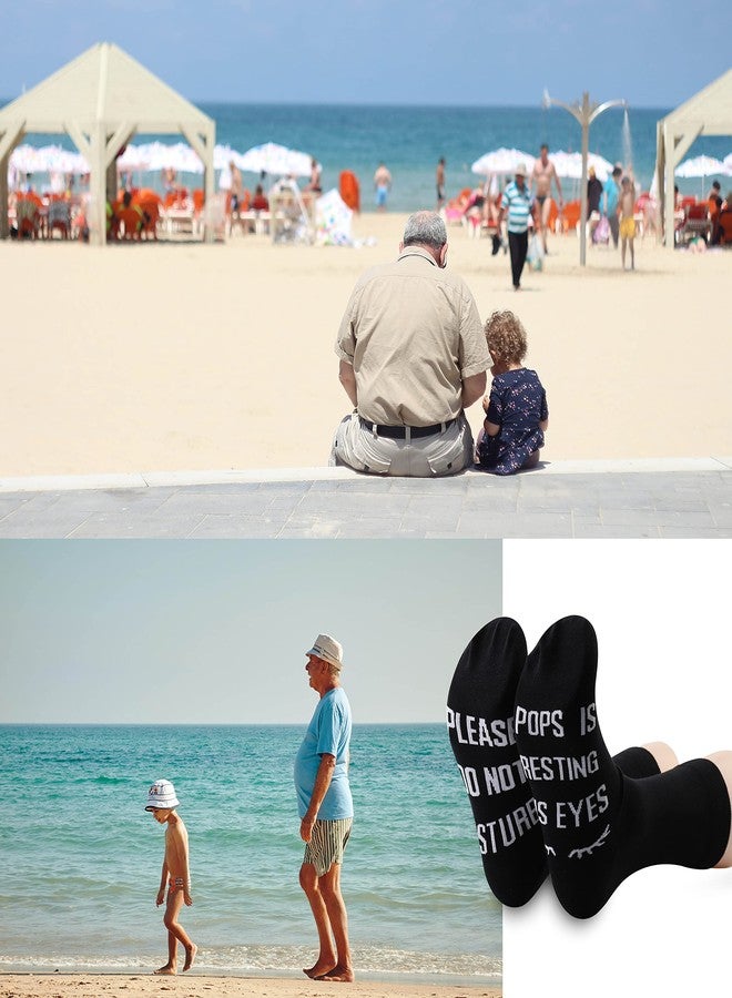 GJTIM 2PAIRS Please Do Not Disturb Pops Is Resting His Eyes Funny Socks Fathers Day Gift Grandfather Dad Birthday Pops Gift (Pops resting eyes) - Image 5