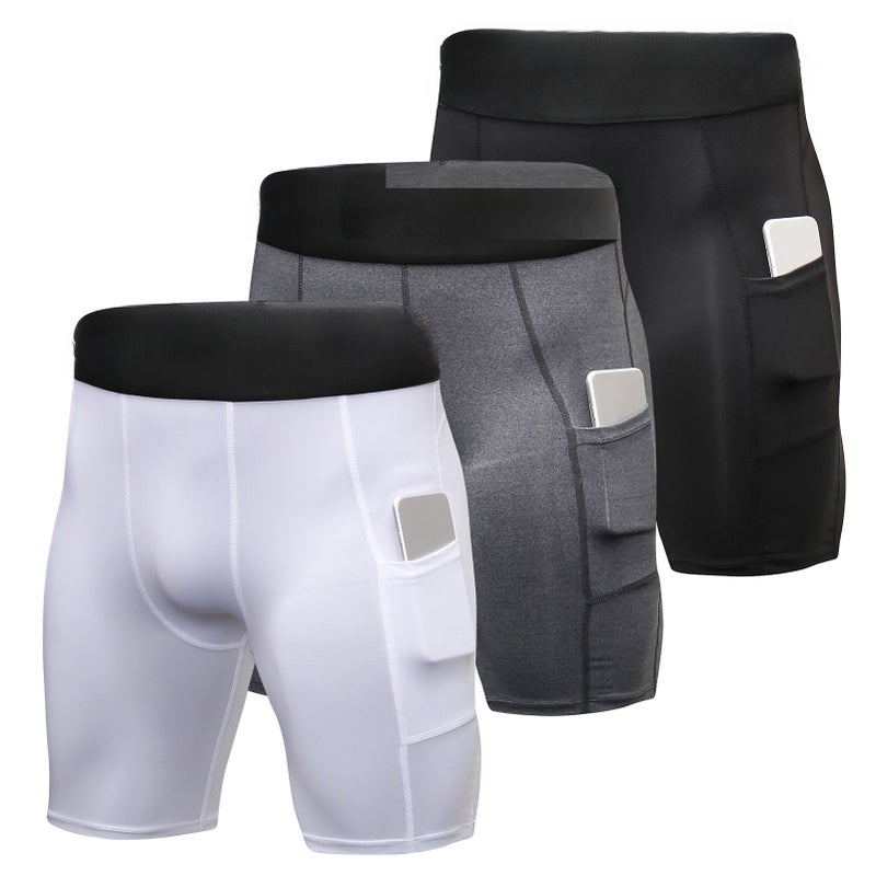 3 Pack Men Sports Shorts Active Workout Underwear with Pocket - Image 1