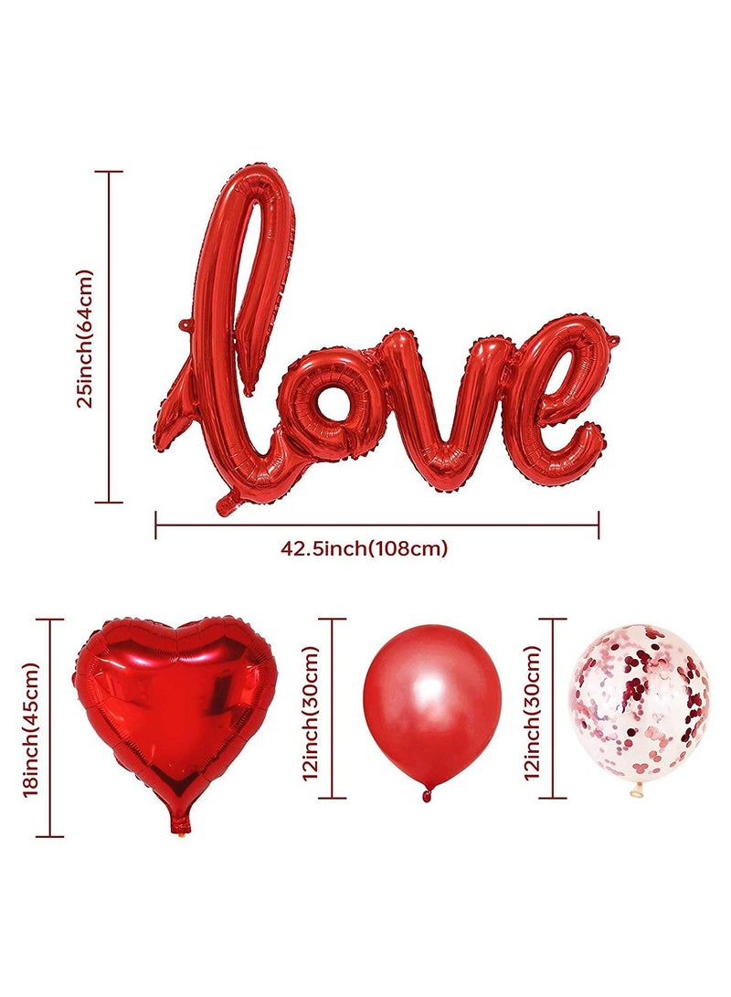 Highland Red Love Heart Balloon Valentine Anniversary Wedding Decorations  - Image 2