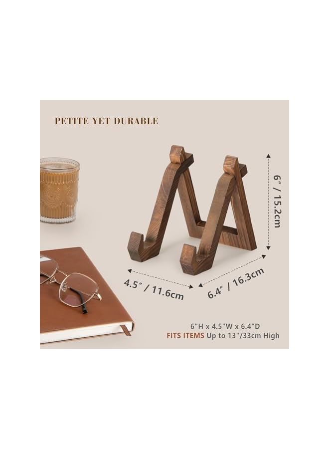 The Bros Picture Easel,Plate Display Stand, 6 Inch Plate Holder for Displaying, Decorative Picture Frame Dish Photo Plaque Platter Wood Plate Stand - Image 4