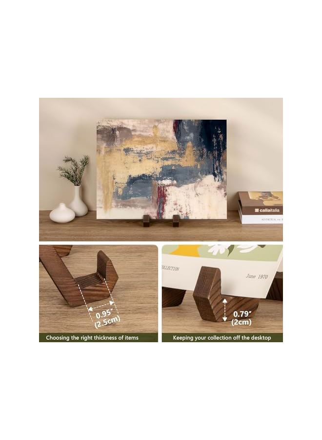 The Bros Picture Easel,Plate Display Stand, 6 Inch Plate Holder for Displaying, Decorative Picture Frame Dish Photo Plaque Platter Wood Plate Stand - Image 5