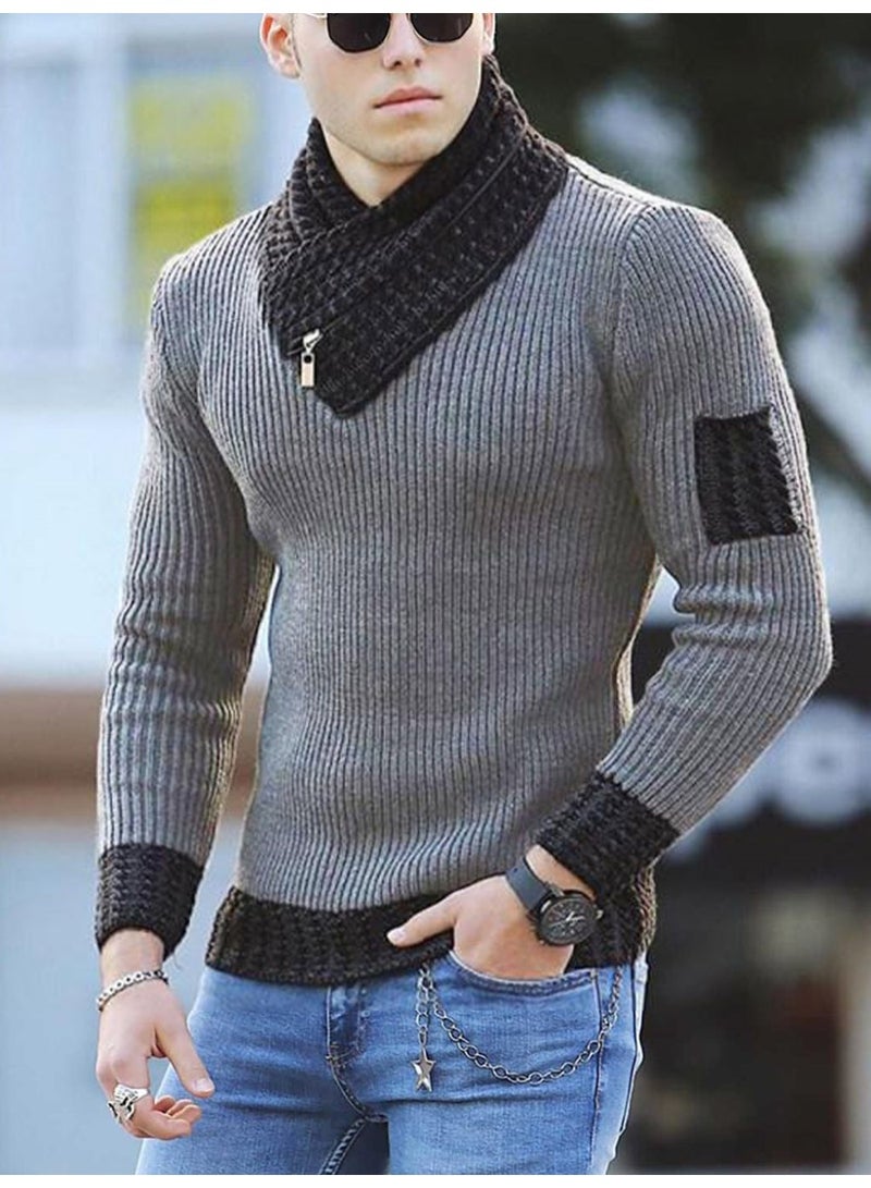 NIBEMINENT Winter Men's Fitted Sweater High-Quality Fashionable Youth-Oriented Thick And Warm Pullover Sweater With Added Insulation - Image 1