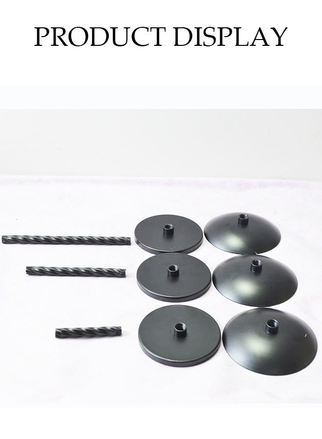 3 Pcs Candle Holders,Cylindrical Candle Holder，Simple Retro Matte Finish，Iron Column Thread Rotation Process，Used for Dining Table Centerpiece or Wedding Party Decoration，Black