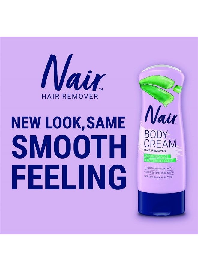 Nair Hair Removal Body Cream With Aloe and Water Lily, Leg and Body Hair Remover, 9 Oz Bottle  - Image 2