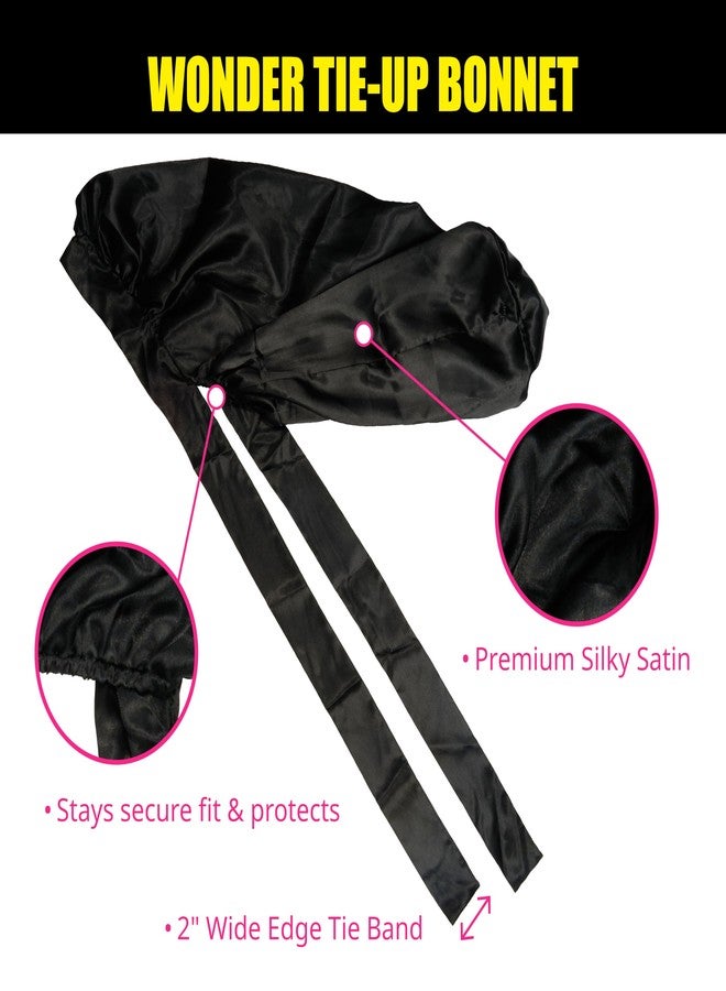 EBIN NEW YORK Wonder Wig Solution Tie-Up Bonnet X-Long – Stylish Sleeping Night Cap for Women Braids, Locs, Weaves, Wigs, Natural Hair, Silky Satin Adjustable Tie Band, Minimizes Frizz, Breathable - Image 5