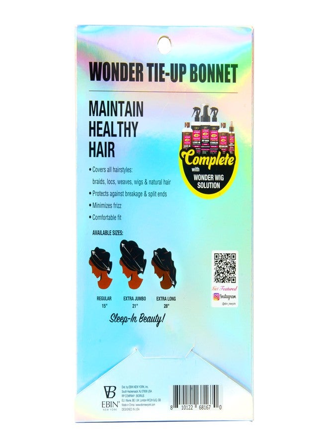 EBIN NEW YORK Wonder Wig Solution Tie-Up Bonnet X-Long – Stylish Sleeping Night Cap for Women Braids, Locs, Weaves, Wigs, Natural Hair, Silky Satin Adjustable Tie Band, Minimizes Frizz, Breathable - Image 4