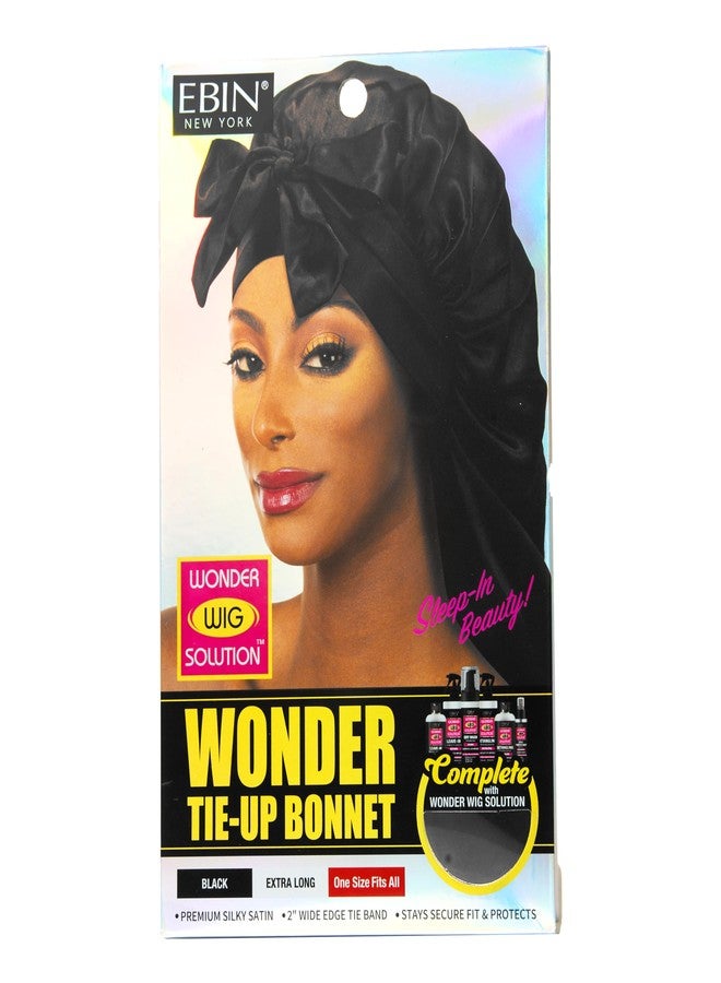 EBIN NEW YORK Wonder Wig Solution Tie-Up Bonnet X-Long – Stylish Sleeping Night Cap for Women Braids, Locs, Weaves, Wigs, Natural Hair, Silky Satin Adjustable Tie Band, Minimizes Frizz, Breathable - Image 1