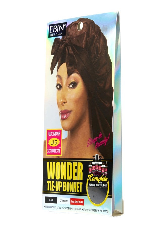 EBIN NEW YORK Wonder Wig Solution Tie-Up Bonnet X-Long – Stylish Sleeping Night Cap for Women Braids, Locs, Weaves, Wigs, Natural Hair, Silky Satin Adjustable Tie Band, Minimizes Frizz, Breathable - Image 3