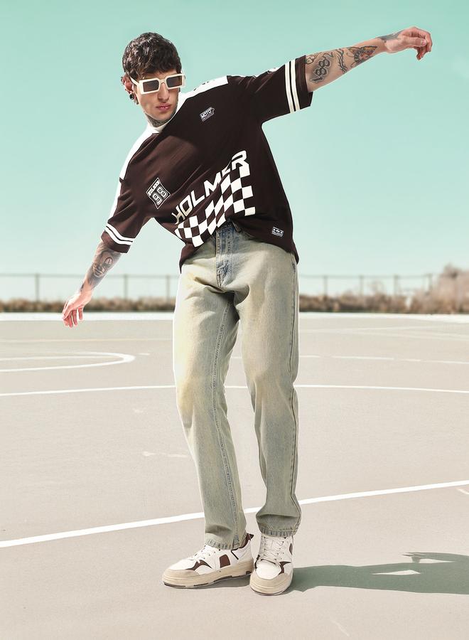 هوبرهولمي جينز رجالي قطن 1% أزرق غامق مغسول مستقيم طويل - Image 1