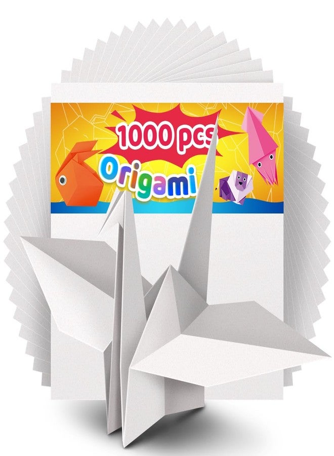 IOOLEEM White Origami Paper, 1000 Sheets, 6 Inch Square, Double Sided Colored Paper for DIY Crafts - Image 1