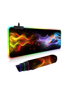 Wisedeal Large Gaming Mouse Pad,Soft Oversized Glowing Led Desk Keyboard Mouse Mat, Anti-Slip Rubber Base, Water-Resistant, for Work & Gaming, Office & Home Computer Key Board Mousepad (Flame)