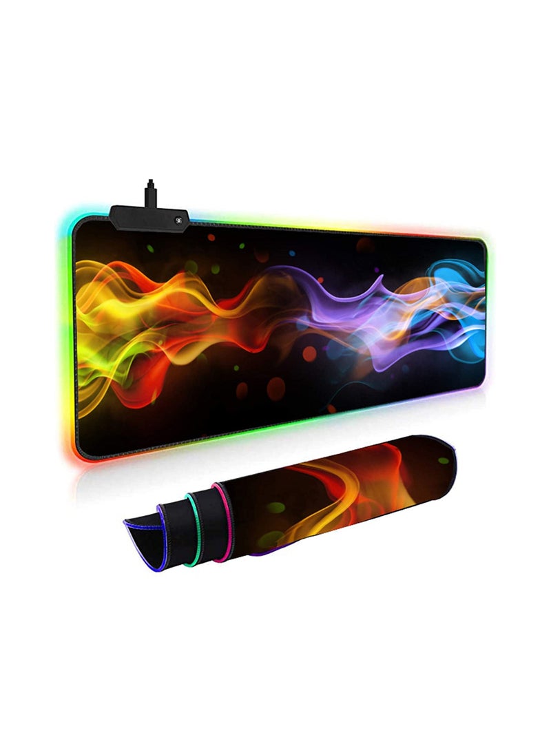 Generic - Wisedeal Large Gaming Mouse Pad,Soft Oversized Glowing Led Desk Keyboard Mouse Mat, Anti-Slip Rubber Base, Water-Resistant, for Work & Gaming, Office & Home Computer Key Board Mousepad (Flame) - Image 1