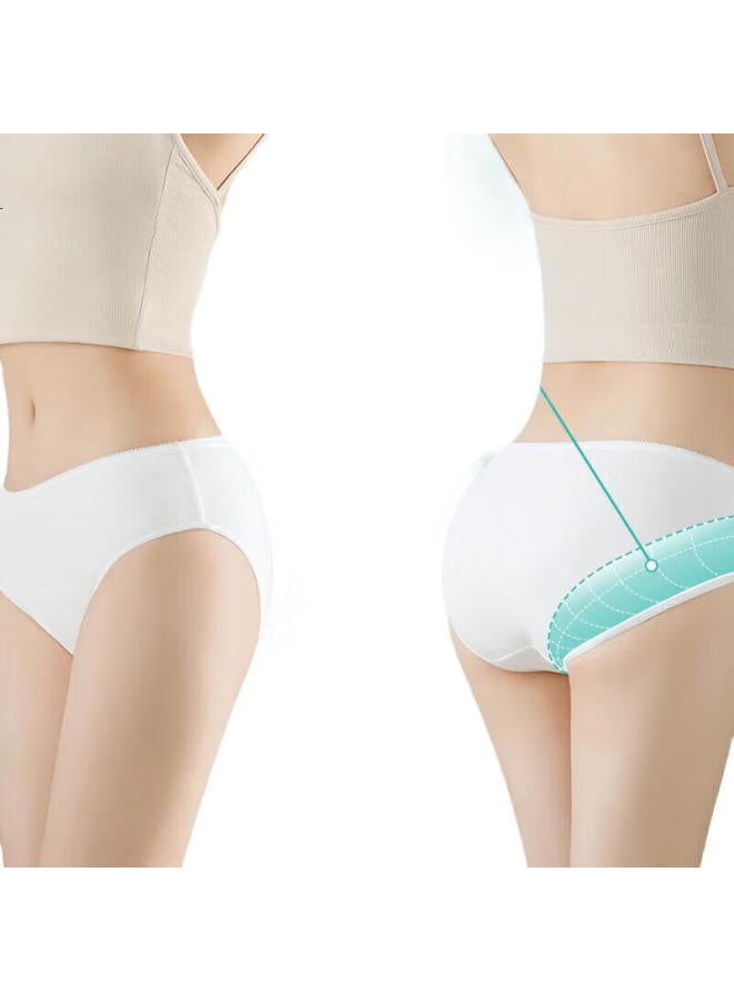 Sometimes Disposable Underwear For Women, Pure Cotton, No-Wash, Large Size, Sterilized, Travel Essential, Individually Wrapped, 5 Pieces, Size L - Image 1