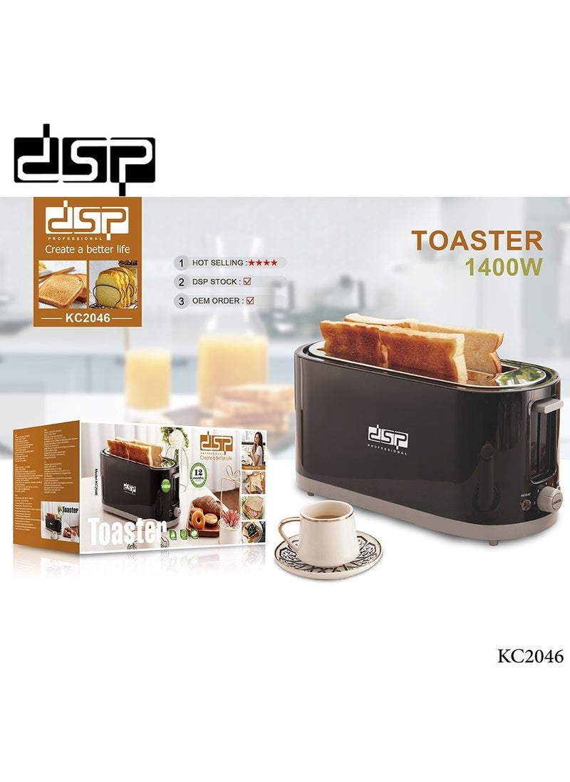 Large 4 Slice Toaster/7 Temperature Option/1400 Watts(KC2046)