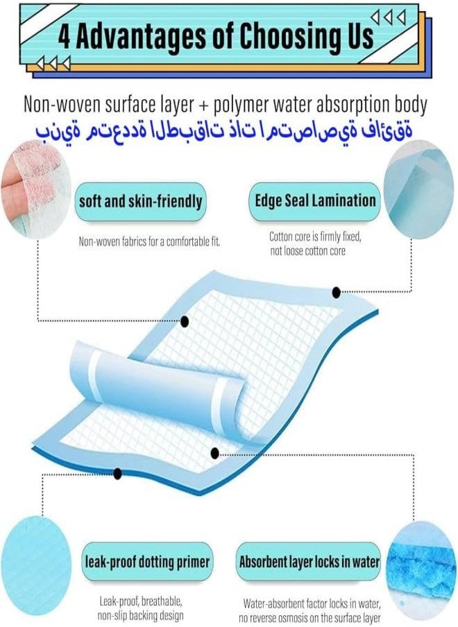 iMissiu Baby Changing Mats, 100 Pack Disposable Bed Pads,Waterproof Diaper Changing Pad,Leak-Proof Underpads  - Image 2