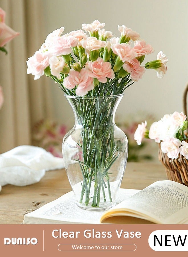 DUNISO Glass Vase for Flowers Vertical Striped Flower, Vase Modern Desktop Decor, Flower Arrangement Dried Flower Hydroponic Plant Home Office Dining Living Room  - Image 1