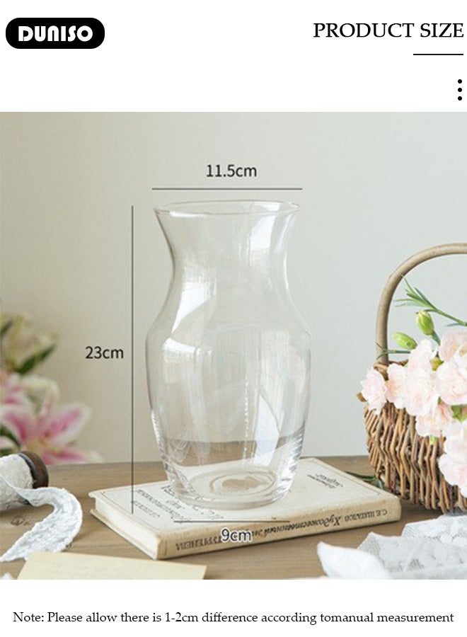 DUNISO Glass Vase for Flowers Vertical Striped Flower, Vase Modern Desktop Decor, Flower Arrangement Dried Flower Hydroponic Plant Home Office Dining Living Room  - Image 4