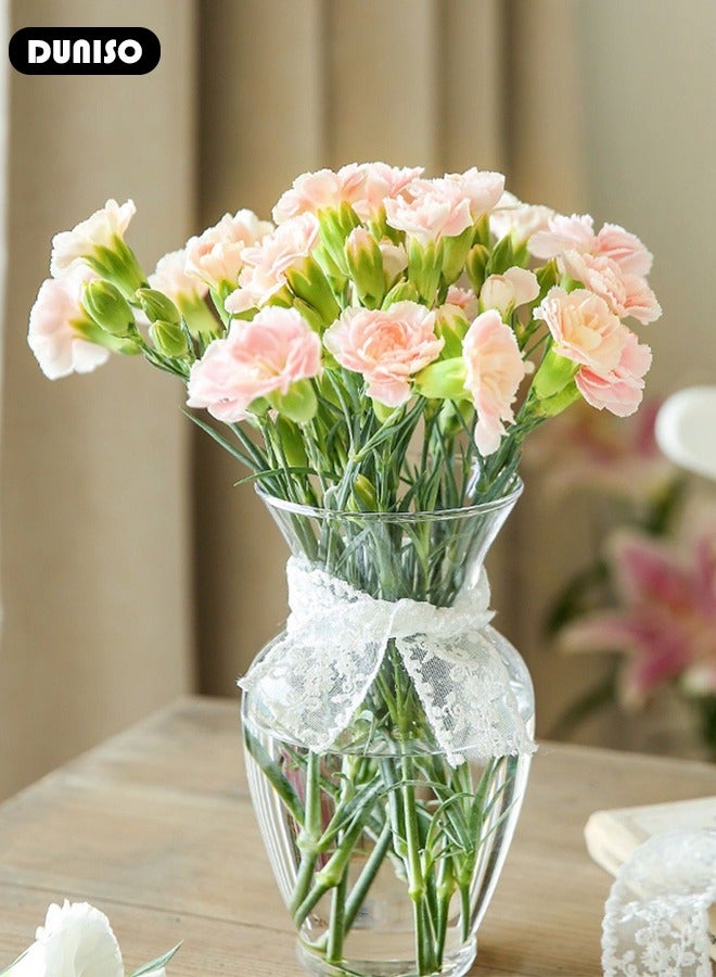 DUNISO Glass Vase for Flowers Vertical Striped Flower, Vase Modern Desktop Decor, Flower Arrangement Dried Flower Hydroponic Plant Home Office Dining Living Room  - Image 5
