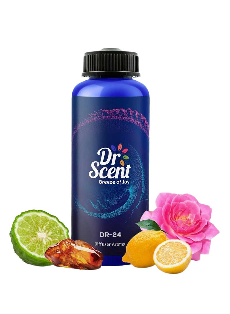 Dr Scent زيت عطر دكتور سينت ديفيوزر 24 (1000 مل) - برغموت، ليمون، عطر منعش، ورد دمشقي، جيرانيوم، سايبريول وعطر العنبر | صنع في المملكة المتحدة | للمكاتب، المنازل، المتاجر، الفنادق واللوبيات - Image 1