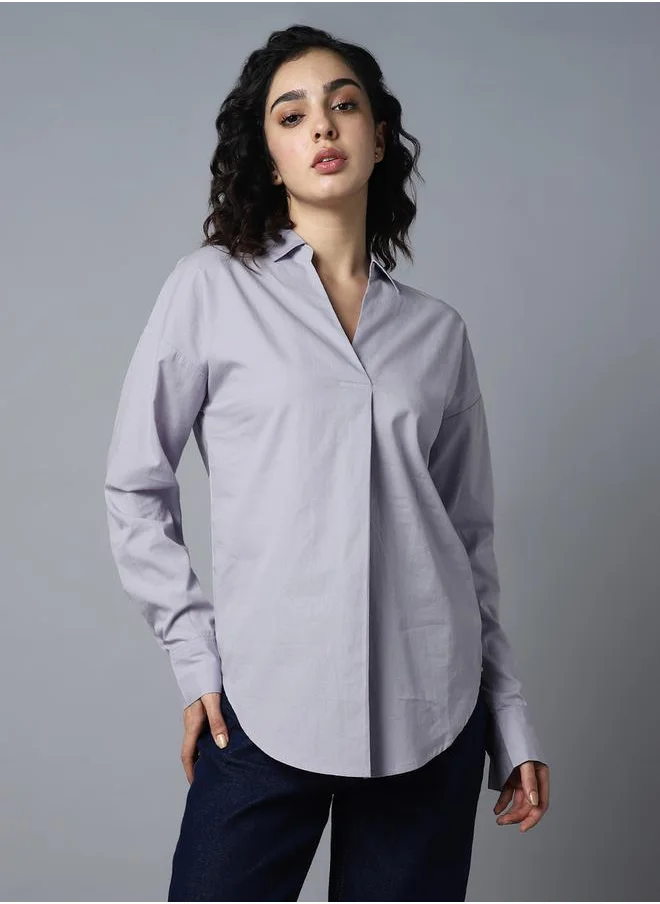 HIGH STAR Solid Longline Shirt with O-Ring Detail