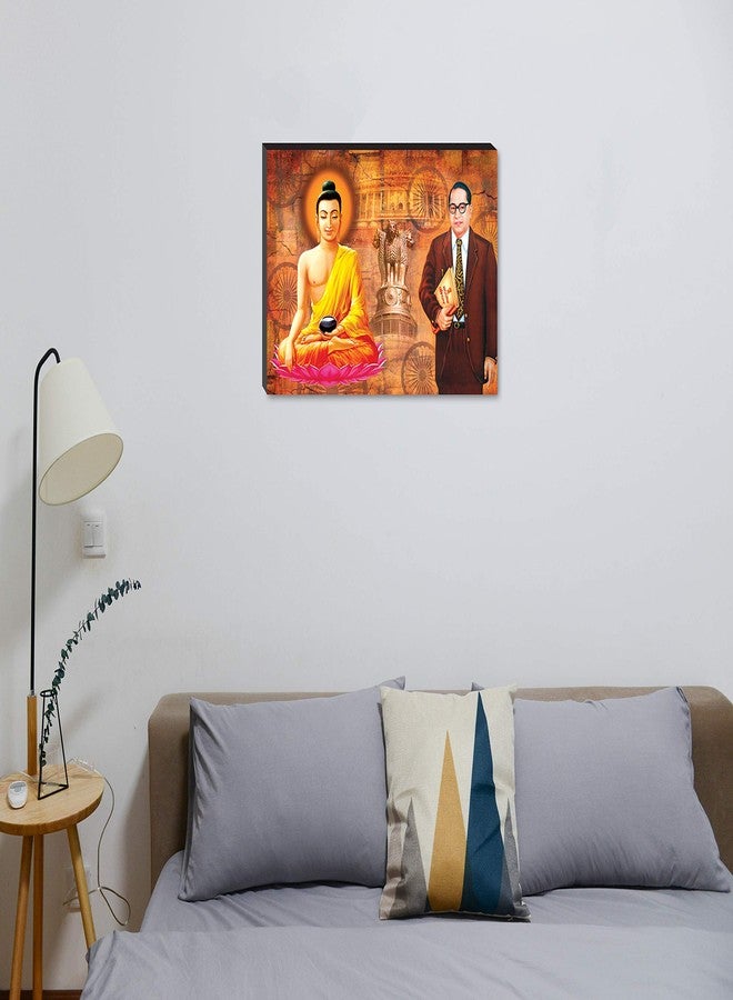 Masstone Lord Buddha and Baba Saheb Ambedkar Self Adhesive 6mm MDF Panel Painting (12x 18 Inch) - Image 3