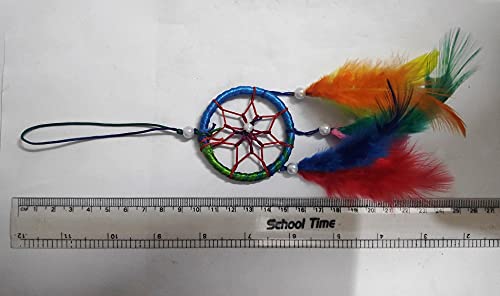 SoilMade Multicolor Car Dream Catcher, Round Shape, Feather and Metal Made, Size Aprox 5inches and 25g, Pack of 1 Car Dream Catcher in Box - Image 3
