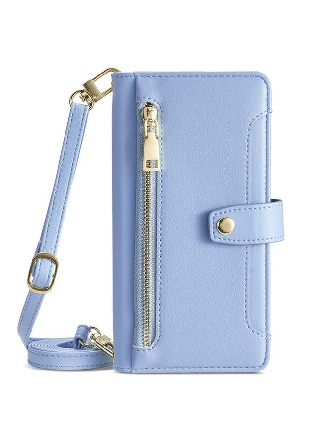 S-TOP Case For iPhone 16 Pro Max Sheep Texture Cross-body Zipper Wallet Leather Phone Case - Image 2