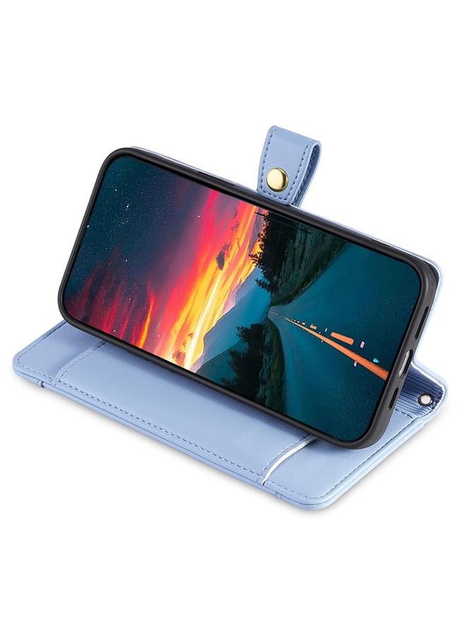 S-TOP Case For iPhone 16 Pro Max Sheep Texture Cross-body Zipper Wallet Leather Phone Case - Image 4