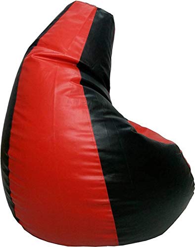 TRUE 2 F TRUE 2F Red Black Large Bean Bag Cover with Footstool Without Beans - Image 4