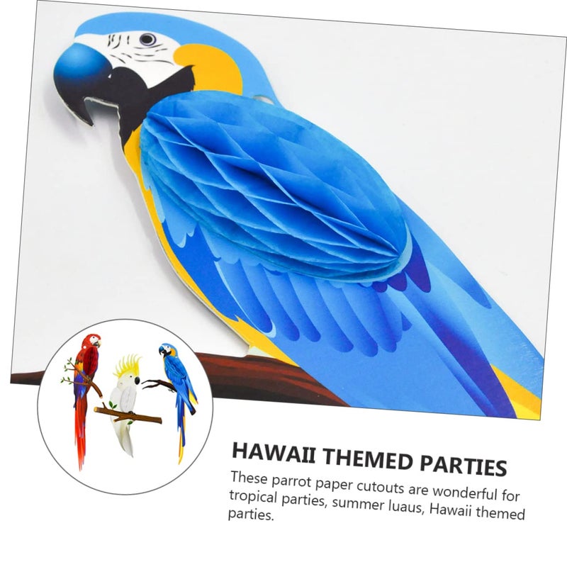 3D Tropical Birds Paper Cutouts Hawaiian Hanging Decorations For Summer Party Background - Image 5