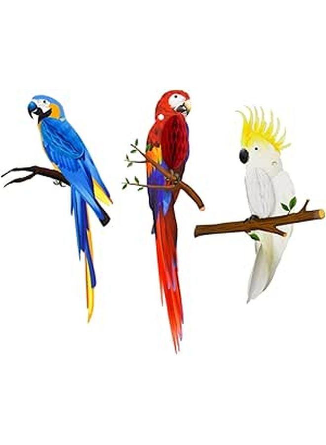3D Tropical Birds Paper Cutouts Hawaiian Hanging Decorations For Summer Party Background - Image 1