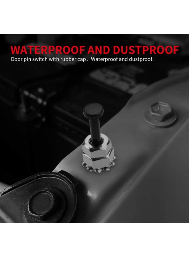 بيوينتي 4 قطع مفتاح دبوس الباب، غطاء محرك السيارة إنذار أمان تلقائي قابل للتعديل لحظي تشغيل وإيقاف 12 فولت تيار مستمر 20 أمبير لصندوق السيارة - Image 2