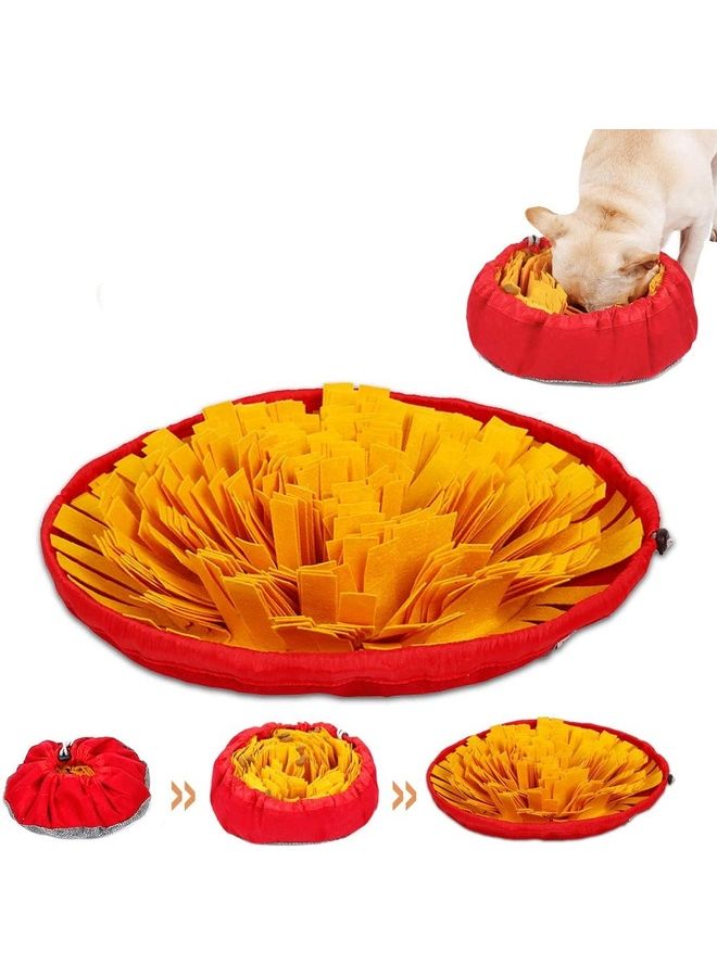 NIBEMINENT Pet Brain Games Snuffle Mat Orange/Red 48cm - Image 2