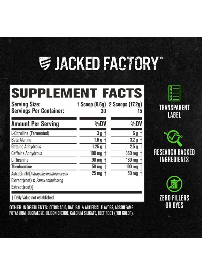 Jacked Factory NITROSURGE Pre Workout Supplement - Endless Energy, Instant Strength Gains, Clear Focus & Intense Pumps - NO Booster & Powerful Preworkout Energy Powder - 30 Servings, Fruit Punch - Image 5