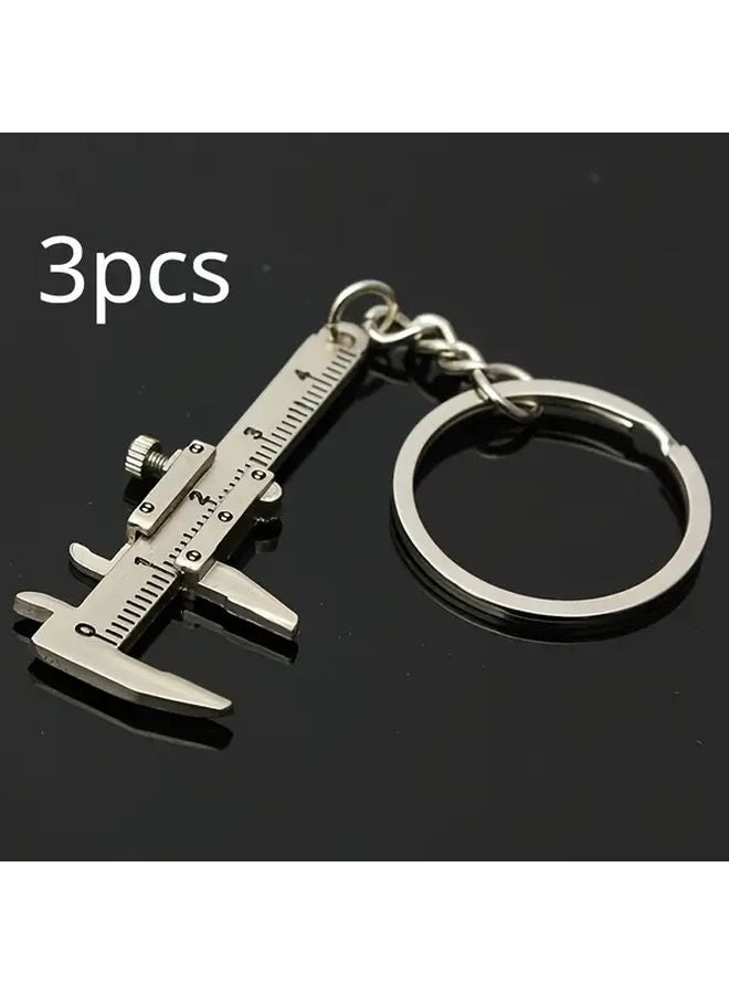 3pcs Silvery Mini Vernier Calipers Portable Zinc Alloy Jewelry Making Tools - Image 1