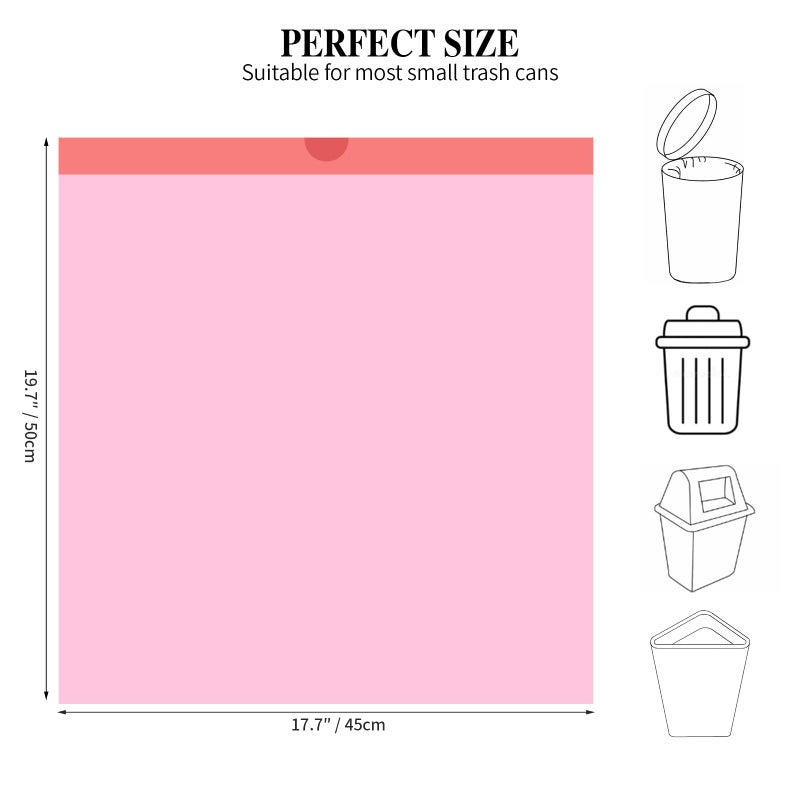 HDY 3Rolls Drawstring Small Trash Bags,4 Gallon Thicken Drawstring Small Garbage Bags for Kitchen,Bathroom,Bedroom,Home,Office Trash Cansï¼Œ60 Counts (Pink) - Image 3