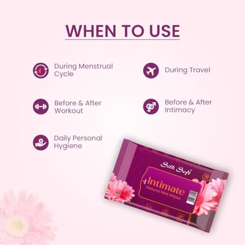 Silk Soft Intimate Wipes Women – 50 Wipes (Pack of 5 x 10) | Menthol & Fragrance Extract | pH Balanced, Alcohol & Paraben Free | Skin-Friendly Daily Hygiene - Image 5
