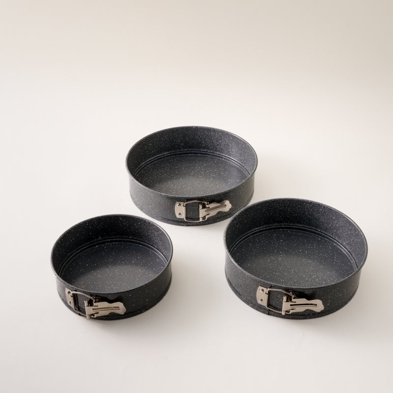 ألبرتو البرتو طقم قوالب كيك 3 قطع من الصلب الكربوني 20سم، 23سم، 25سم باللون الرمادي - Image 3