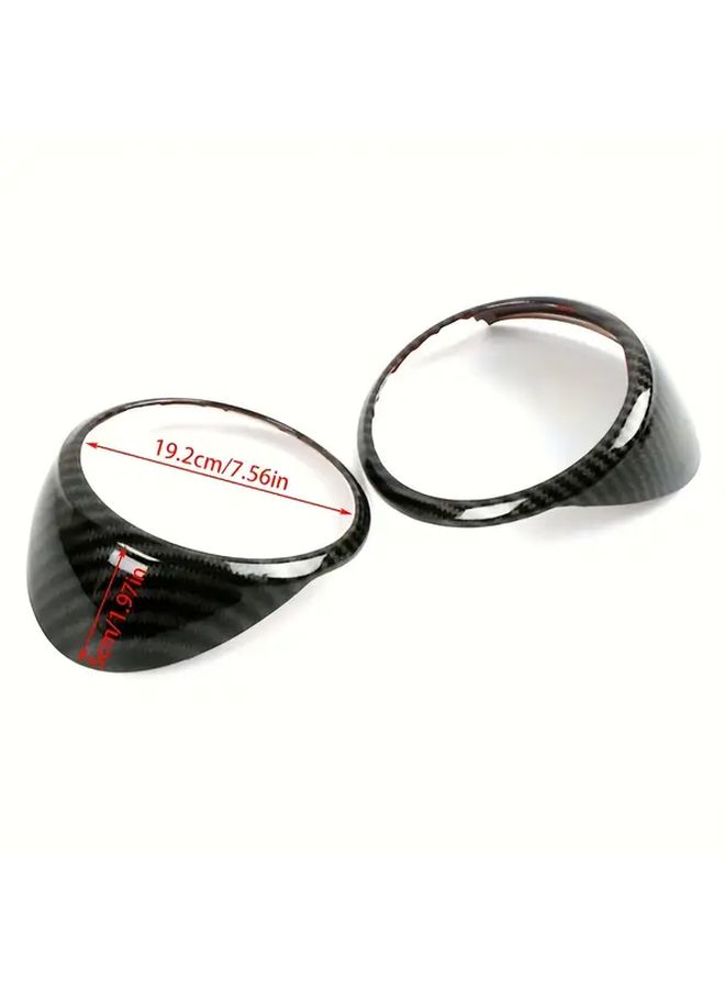 Carbon Fiber Dashboard Air Vent Trim Frame Ring Cover 2Pcs Set - Image 2