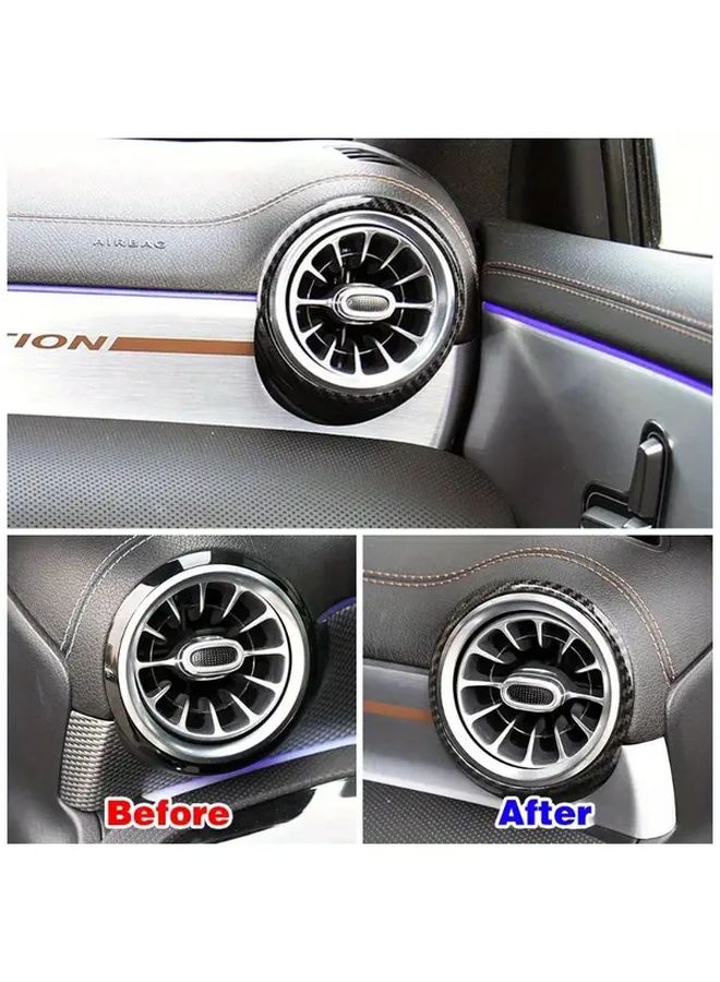 Carbon Fiber Dashboard Air Vent Trim Frame Ring Cover 2Pcs Set - Image 4