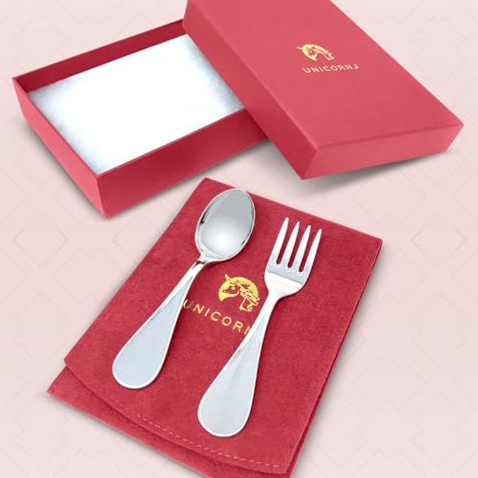 Unicornj Sterling Silver Baby Spoon Wide Keepsake Engraveable Plain - Image 3