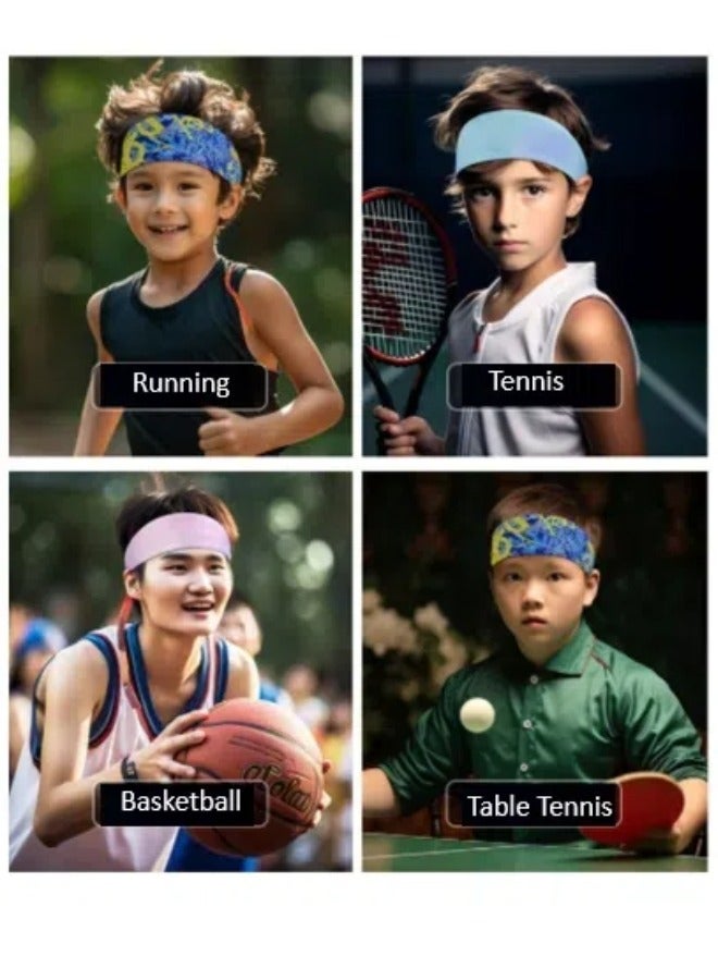 سريع الجافة تنفس الطفل الرياضية حزام الشعر ، في الهواء الطلق تشغيل حزام الرأس ، امتصاص العرق الجبين حماية حزام الشعر ، ومناسبة للأطفال الذين تتراوح أعمارهم بين 4-10 ( 42-68cm محيط الرأس ) . - Image 5