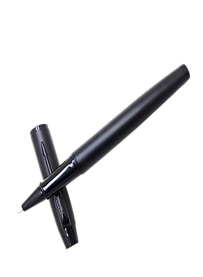 auteur Executive 288 Roller Ball Pen Black Matte Finish Designer Metal Body Best Gift For Men & Women Professional Executive Office, Nice Pens (Blue Ink) - Image 1