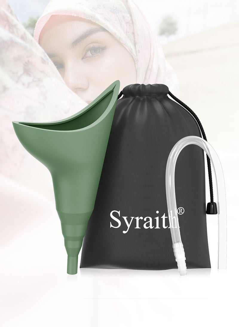 Syraith Female Urination Device, Portable Urinal Reusable Urinal Funnel, Standing Funnel for Travel, Camping, Hiking, Outdoor Activities with an Extension Pipe an Waterproof Bag - Image 1