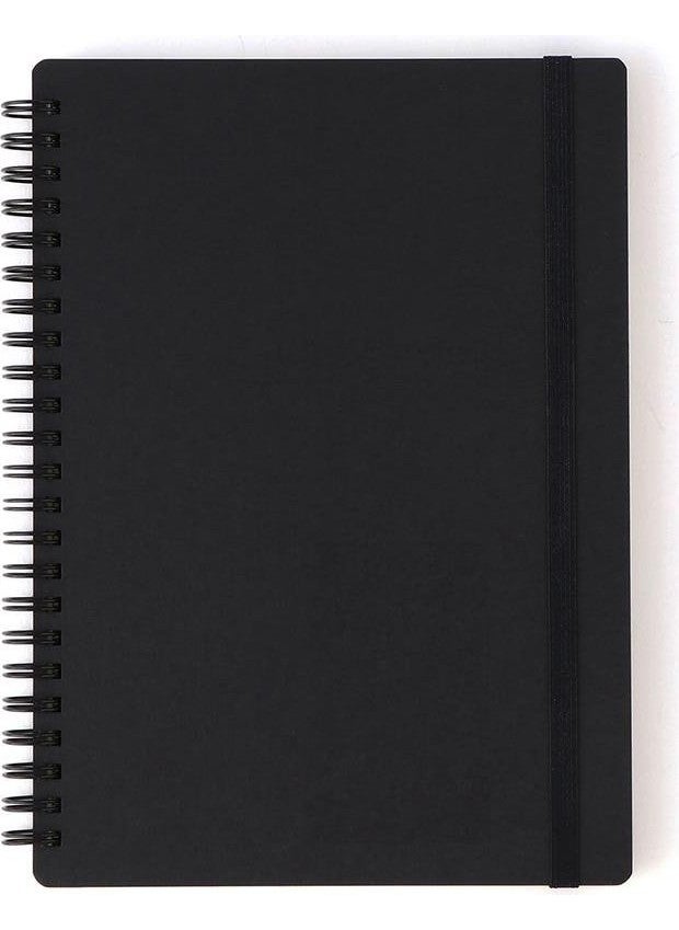 MUJI - High Quality Paper Wired Black A5 Lined Notebook - Image 1