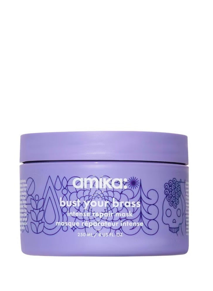 Amika Bust Your Brass Cool Blonder Intense Repair Mask 250ml - Image 1