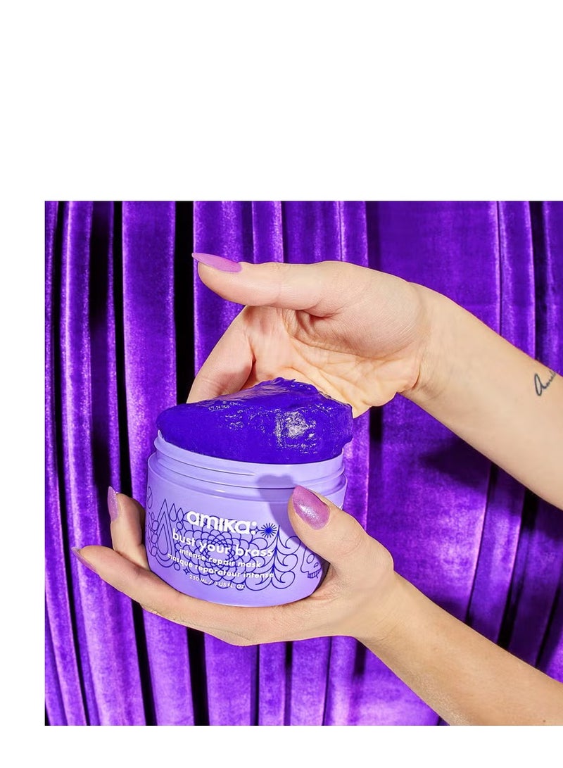 Amika Bust Your Brass Cool Blonder Intense Repair Mask 250ml - Image 4