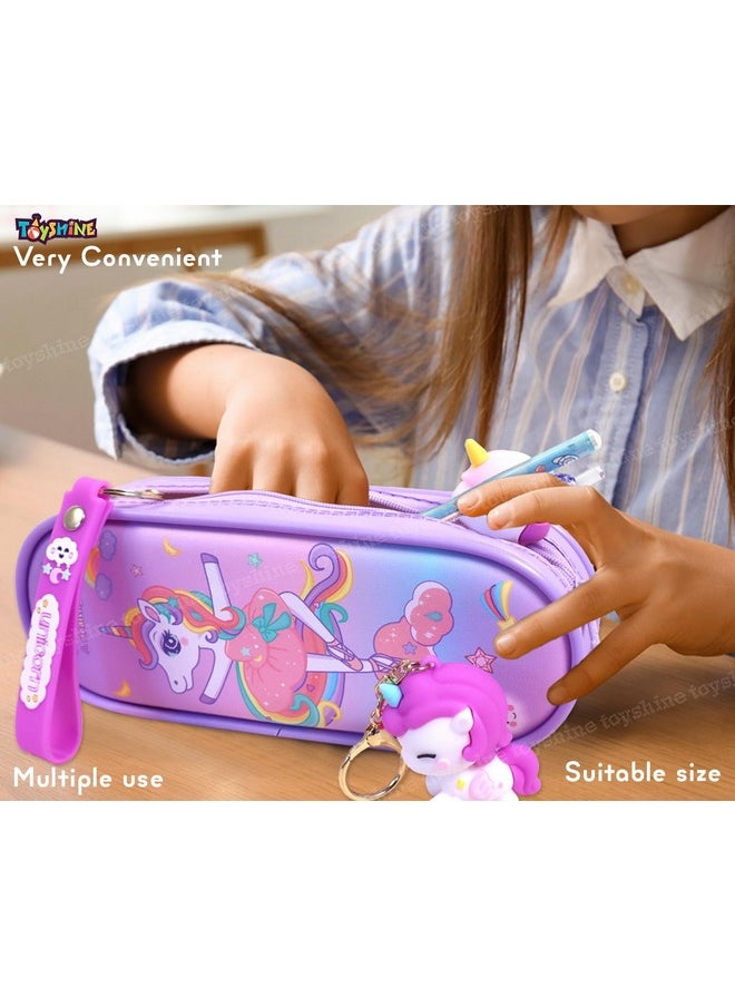 Toyshine Toyshine 3 Pc Unicorn Theme Kawaii Stationary Set for Kids-Girls Aesthetic Stationery Items for School & College Students - Model A  - Image 3