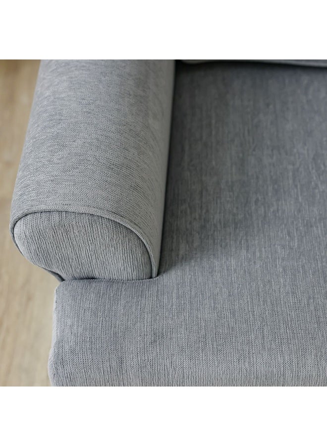 DANUBE HOME Bradley 1 Seater Fabric Sofa | Armchair  | Modern Design Single Seater Accent Chair | Comfortable Living Room Furniture L88xW82.5xH86cm - Onyx Grey - Image 4