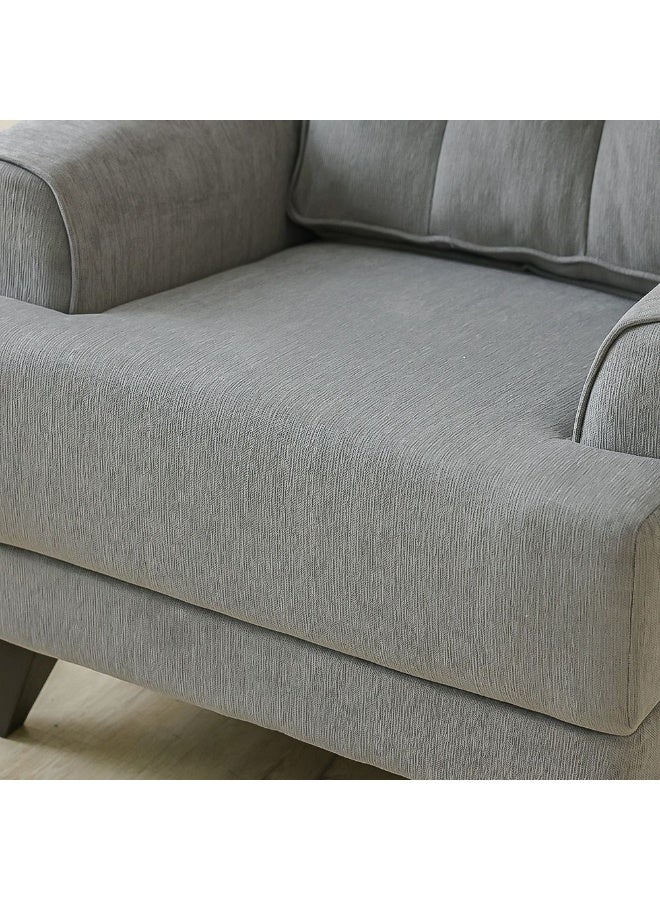 DANUBE HOME Bradley 1 Seater Fabric Sofa | Armchair  | Modern Design Single Seater Accent Chair | Comfortable Living Room Furniture L88xW82.5xH86cm - Onyx Grey - Image 5
